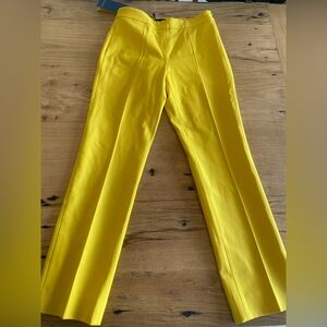 Piazza Sempione Italian Wide Leg Fitted Pant Yellow Women’s 8 Small NWT‎